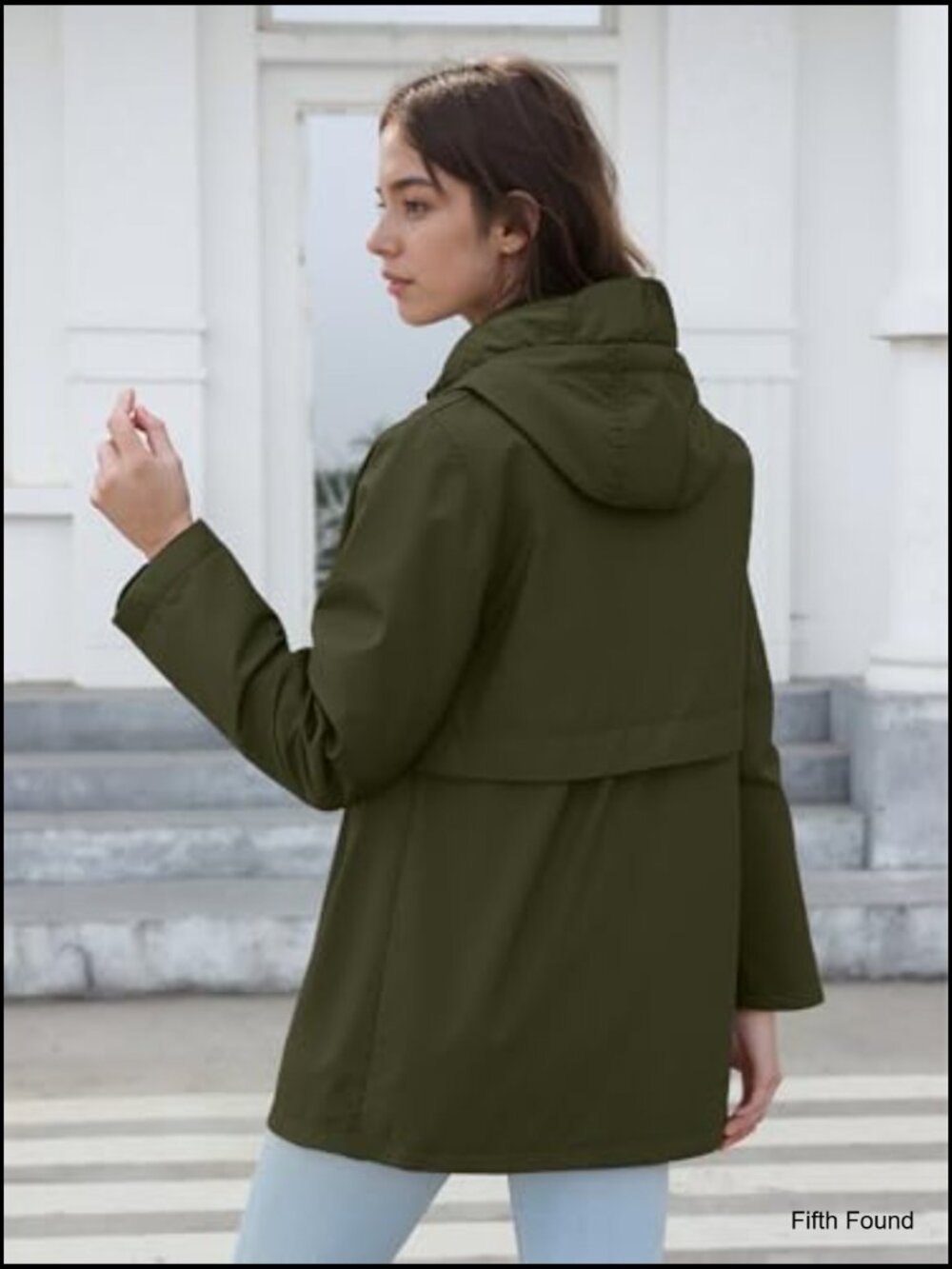 Reversible Spring Trench Coat Lightweight Jacket Long Hooded Fall Overcoat - Picture 5 of 7